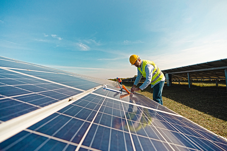 Solar energy worker